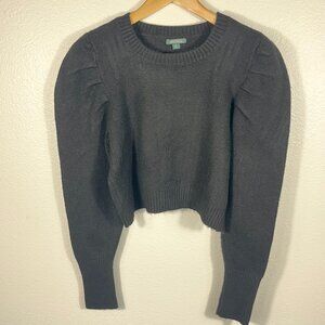Wild Fable | Cute Black Puff Sleeve Crop Sweater, size S